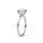 Simple and Stunning Round Cut Moissanite Ring in 14K Solid Gold