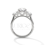 Classic Three Stone Round Cut Moissanite Diamond Ring in 14K Solid Gold