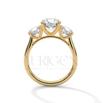 Classic Three Stone Round Cut Moissanite Diamond Ring in 14K Solid Gold