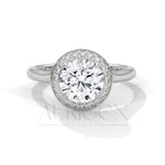 Dazzling 2.0 CT Round Cut Halo Diamond Engagement Ring in 14K Solid Gold