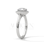 Dazzling 2.0 CT Round Cut Halo Diamond Engagement Ring in 14K Solid Gold