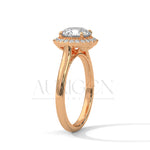 Dazzling 2.0 CT Round Cut Halo Diamond Engagement Ring in 14K Solid Gold