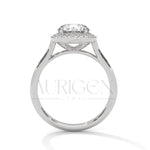 Dazzling 2.0 CT Round Cut Halo Diamond Engagement Ring in 14K Solid Gold