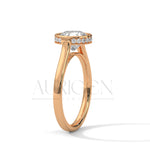 Brilliant Round Cut Moissnite & Lab Diamond Bezel Set 14K Solid Gold Ring