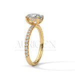 2.0 CT Oval Cut Diamond Pave Set Engagement Ring in 14K Solid Gold