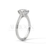 2 Ct Oval Cut Diamond Solitaire Ring with Pave Band in 14K Solid Gold Ring