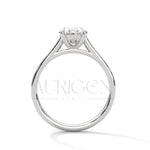 2 Ct Oval Cut Diamond Solitaire Ring with Pave Band in 14K Solid Gold Ring