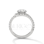 2 Ct Round Diamond Halo Ring with Split Shank in 14K Solid Gold