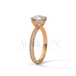 Classic 2.0 CT Round Cut Diamond Ring – 14K Solid Gold with Pave Accents