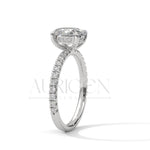 2.0 CT Oval Cut Diamond Pave Set Engagement Ring in 14K Solid Gold