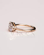 Toi Et Moi Princess and Pear Cut Moissanite & Lab Grown Diamond Engagement Ring