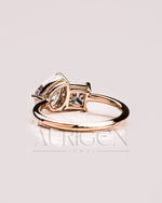 Toi Et Moi Princess and Pear Cut Moissanite & Lab Grown Diamond Engagement Ring