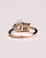 Toi Et Moi Princess and Pear Cut Moissanite & Lab Grown Diamond Engagement Ring