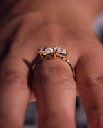 Toi Et Moi Princess and Pear Cut Moissanite & Lab Grown Diamond Engagement Ring