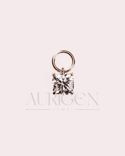 Trendy Cushion Cut Moissanite and Lab Grown Diamond Pendant