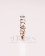 14K Solid Gold Crushed Ice Oval Moissanite & Leb Diamond Eternity Band