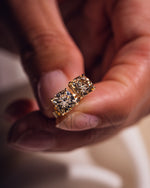 Sparkling Cushion Cut Stud Earrings – 14K Yellow Gold Lab Grown and Moissanite Diamond