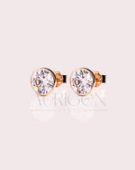 Brilliant Round Cut Bezel Setting Moissanite and Lab Grown Diamond Earrings