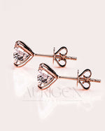 Stunning Round Cut Moissanite and Lab Grown Diamond Stud Earrings