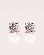 Stunning Round Cut Moissanite and Lab Grown Diamond Stud Earrings