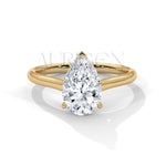 2 Ct Solitaire Pear Shaped Diamond Ring in Classic 14K Solid Gold