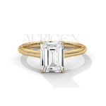 2 Ct Emerald Cut Solitaire Diamond Engagement Ring in 14K Solid Gold