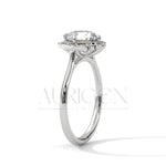 Floral Halo 2.00 CT Round Cut Diamond 14K Solid Gold Engagement Ring