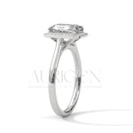 The Regal Radiance – 2.00 CT Emerald Cut Moissanite Halo Diamond Ring in 14K Solid Gold