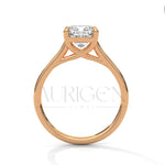 Cushion Cut Solitaire Engagement Ring in Classic 14K Solid Gold