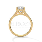 Cushion Cut Solitaire Engagement Ring in Classic 14K Solid Gold