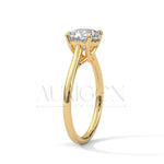 Cushion Cut Solitaire Engagement Ring in Classic 14K Solid Gold