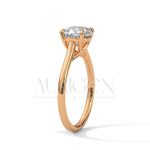Cushion Cut Solitaire Engagement Ring in Classic 14K Solid Gold
