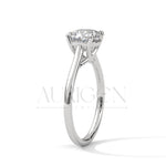 Cushion Cut Solitaire Engagement Ring in Classic 14K Solid Gold