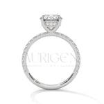 2.0 CT Round Brilliant Cut Diamond Pave Engagement Ring in 14K Solid Gold