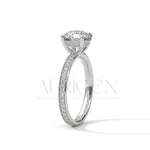 Classic 2.0 CT Round Cut Diamond Ring – 14K Solid Gold with Pave Accents