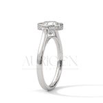 Brilliant Round Cut Moissnite & Lab Diamond Bezel Set 14K Solid Gold Ring