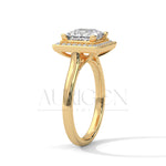 2.0 CT Princess Cut Diamond Engagement Ring with Halo in 14K Solid Gold