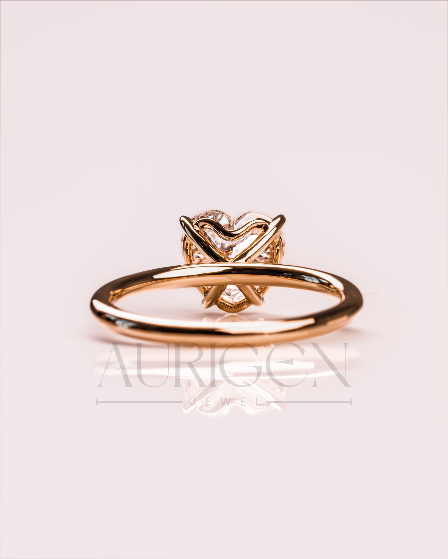 Solitaire Heart Cut Moissanite and Lab Grown Diamond Engagement Ring