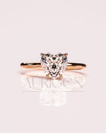 Solitaire Heart Cut Moissanite and Lab Grown Diamond Engagement Ring