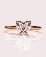 Solitaire Heart Cut Moissanite and Lab Grown Diamond Engagement Ring