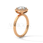 14K Solid Gold 2.00 CT Cushion Cut Diamond Halo Engagement Ring