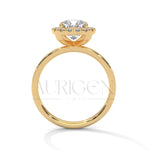 14K Solid Gold 2.00 CT Cushion Cut Diamond Halo Engagement Ring