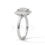 2.0 CT Princess Cut Diamond Engagement Ring with Halo in 14K Solid Gold