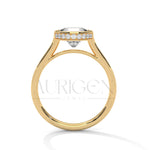 Brilliant Round Cut Moissnite & Lab Diamond Bezel Set 14K Solid Gold Ring