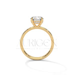 Classic 2.0 CT Round Cut Diamond Ring – 14K Solid Gold with Pave Accents