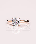 Brilliant Cushion Cut Moissanite and Leb Diamond Ring Hidden Halo 14k Solid Gold