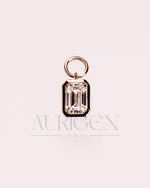 Full Bezel Setting Emerald Cut Moissanite and Lab Grown Diamond Necklace