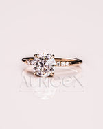Solitaire Round Cut Engagement Ring-Lab Grown and Moissanite Diamond