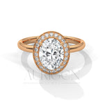 Sparkly 2.00 CT Oval Cut Moissanite Diamond Halo Engagement Ring