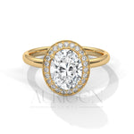 Sparkly 2.00 CT Oval Cut Moissanite Diamond Halo Engagement Ring